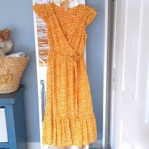 Maxi wrap dress daisy print